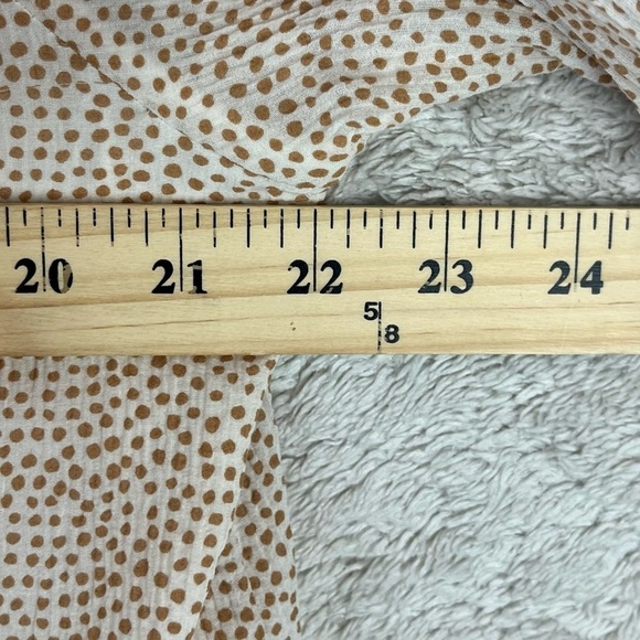 VINEYARD VINES Silk Pinktuck Blouse Top Cream w/ Tan Polka Dots XL - Picture 15 of 15